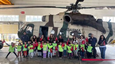 Aydın’ın Nazilli ilçesinde Latife Hanım Anaokulu öğrencileri, Aydın Jandarma Filo