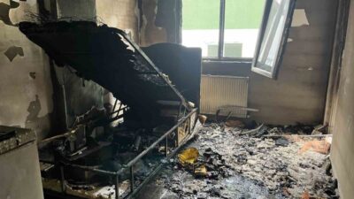 Ordu’nun Ünye ilçesinde bir apartman dairesinde çıkan yangın paniğe neden