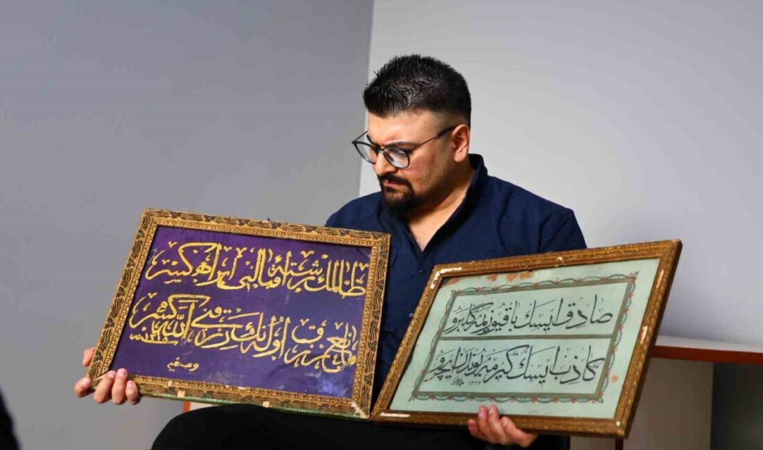 Müzayededen çıkan 126 yıllık altın sırma hat levhası, Kâbe örtüsünde