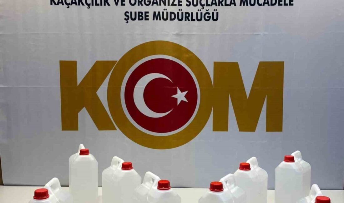 Samsun’un Tekkeköy ilçesinde düzenlenen operasyonda 40 litre etil alkol ele