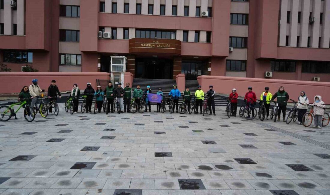 Samsun’da Yeşilay Haftası kapsamında düzenlenen bisiklet turu, sağlıklı yaşam ve