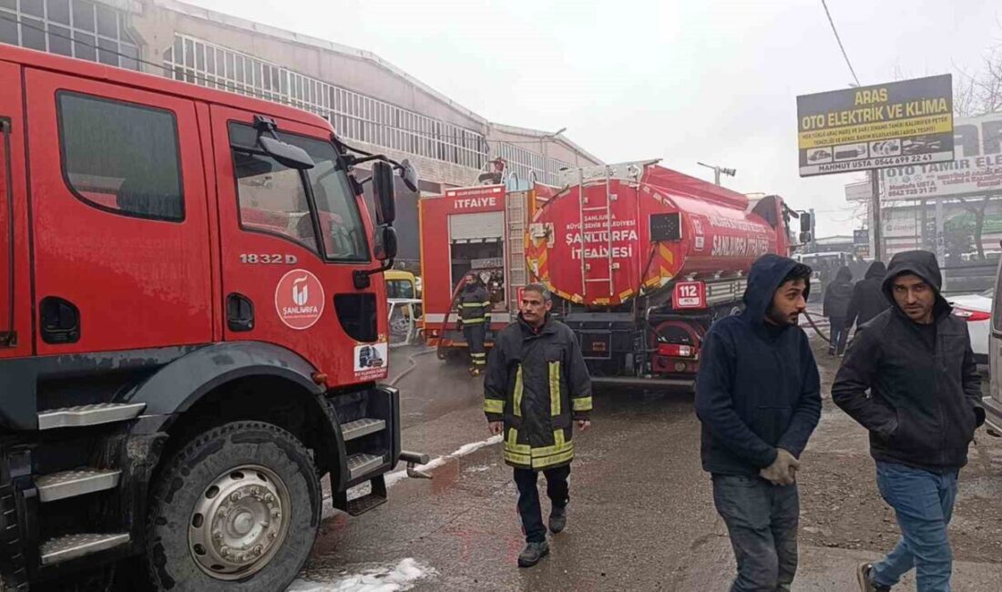Şanlıurfa Evren Sanayi Sitesi’ndeki otomotiv ürünleri deposunda çıkan yangın, itfaiye