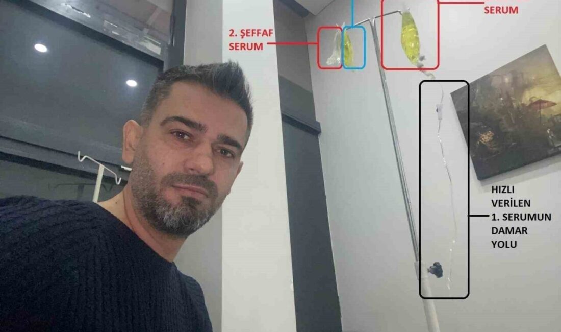 Afyonkarahisar’da grip şikayetiyle gittiği özel bir klinikte yapılan ‘sarı serum