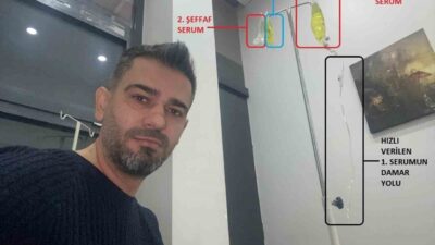 Afyonkarahisar’da grip şikayetiyle gittiği özel bir klinikte yapılan ‘sarı serum