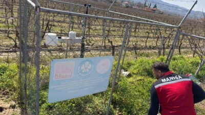 Manisa’nın Sarıgöl ilçesinde bağ alanlarında kurulu bulunan erken uyarı ve
