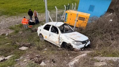 Balıkesir’in Savaştepe ilçesinde meydana gelen trafik kazasında direksiyon hakimiyetini kaybeden