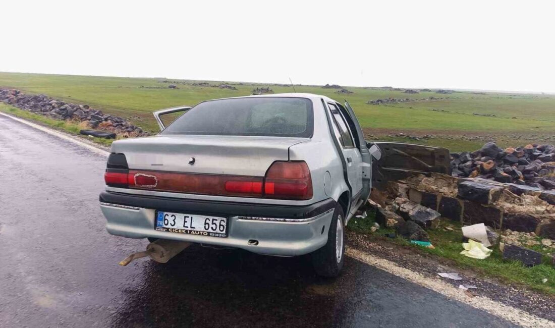 Şanlıurfa’nın Siverek ilçesinde otomobilin köprü duvarına çarpması sonucu meydana gelen