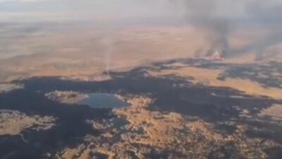 Kayseri’de Sultan Sazlığı Milli Park’ında çıkan ve geniş bir alana