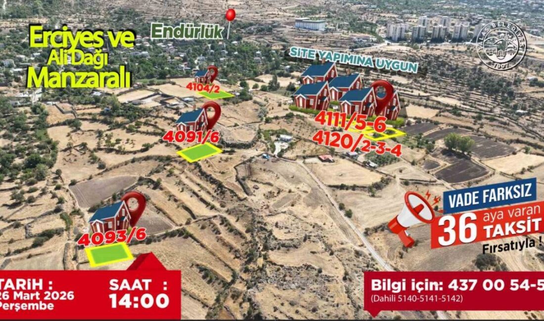 Talas Belediyesi, ilçenin en gözde lokasyonlarında yer alan villa parsellerini