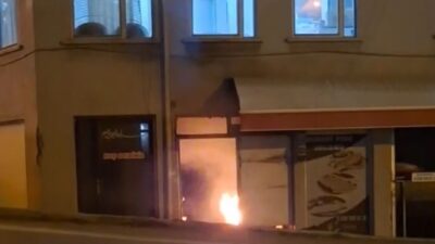 Kütahya’nın Tavşanlı ilçesinde bir binanın bodrum katındaki kalorifer kazanının alev