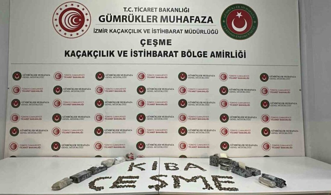 Gümrük Muhafaza ekipleri, İzmir Çeşme Limanı’ndan İtalya’ya kaçırılmak istenen 7