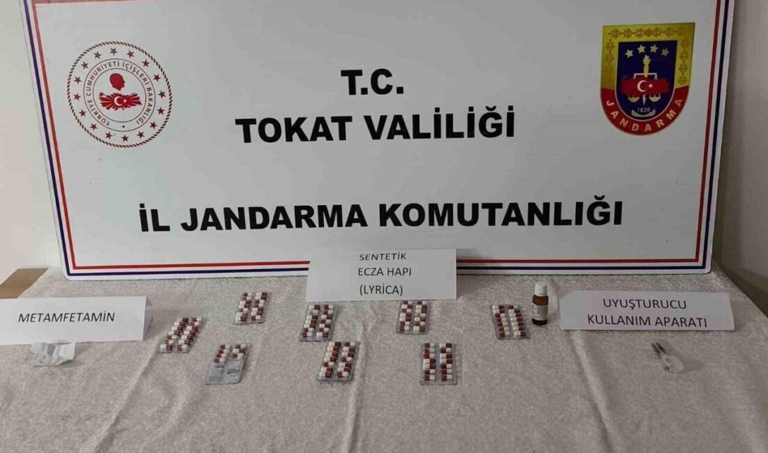 Tokat’ta jandarma ekipleri tarafından düzenlenen operasyonda uyuşturucu madde ve uyuşturucu