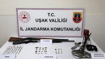 Uşak’ın Banaz ilçesinde jandarma ekiplerince düzenlenen operasyonda çok sayıda sikke