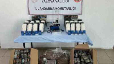 Yalova’da jandarma ekiplerince düzenlenen operasyonda, 27 bin dolu makaron ve