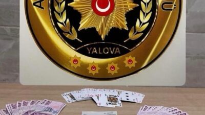 Yalova’da polis tarafından düzenlenen kumar operasyonunda 5 şüpheliye 58 bin