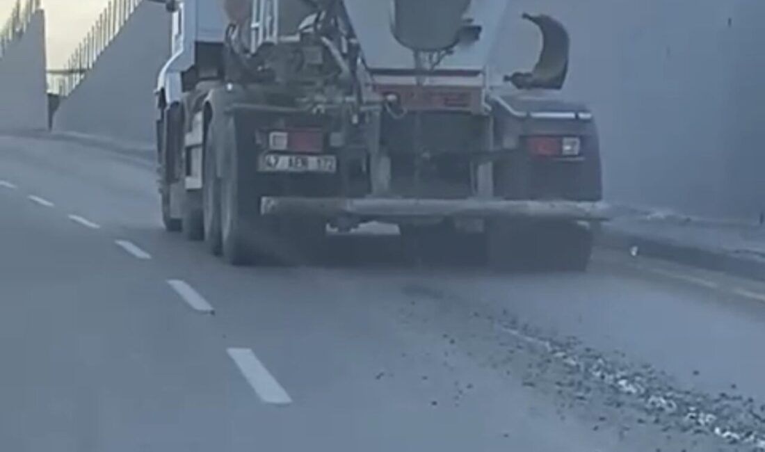 Adıyaman’da, yola beton dökerek ilerleyen mikser sürücüsüne 3 bin TL