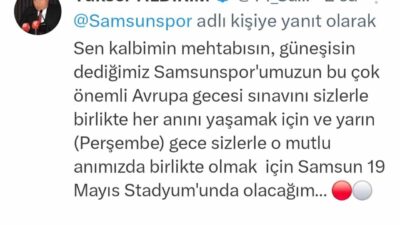 Samsunspor Başkanı Yüksel Yıldırım, Rayo Vallecano maçı için taraftarları, stadyuma