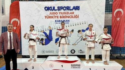 Yunusemre Belediyespor’un judocuları, Karaman’da düzenlenen Okul Sporları Judo Yıldızlar Türkiye