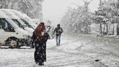 Bitlis’in Ahlat ilçesinde nisan ayında kar yağışı etkili oluyor. Meteorolojinin