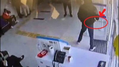 Mersin’de yüzü maskeli ve elinde satırla banka şubesine girerek gasp