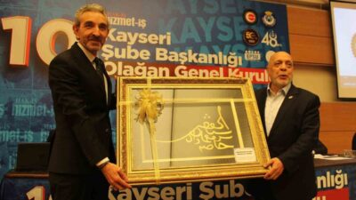 Hizmet-İŞ Sendikası Kayseri Şubesi’nin 10. Olağan Genel Kurulu’nda mevcut başkan