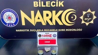 Bilecik’te narkotik ekiplerince düzenlenen operasyonda esrar maddesi ve uyuşturucu kullanımına