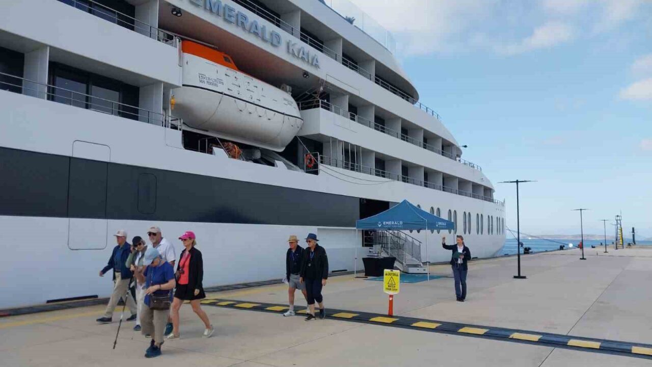 Muğla’nın Bodrum ilçesine “Emerald Kaia” adlı kruvaziyer gemisi 87 yolcusu