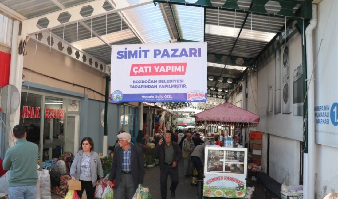 Bozdoğan Belediyesi tarafından ilçe merkezinde yürütülen üstyapı düzenlemeleri kapsamında Simit