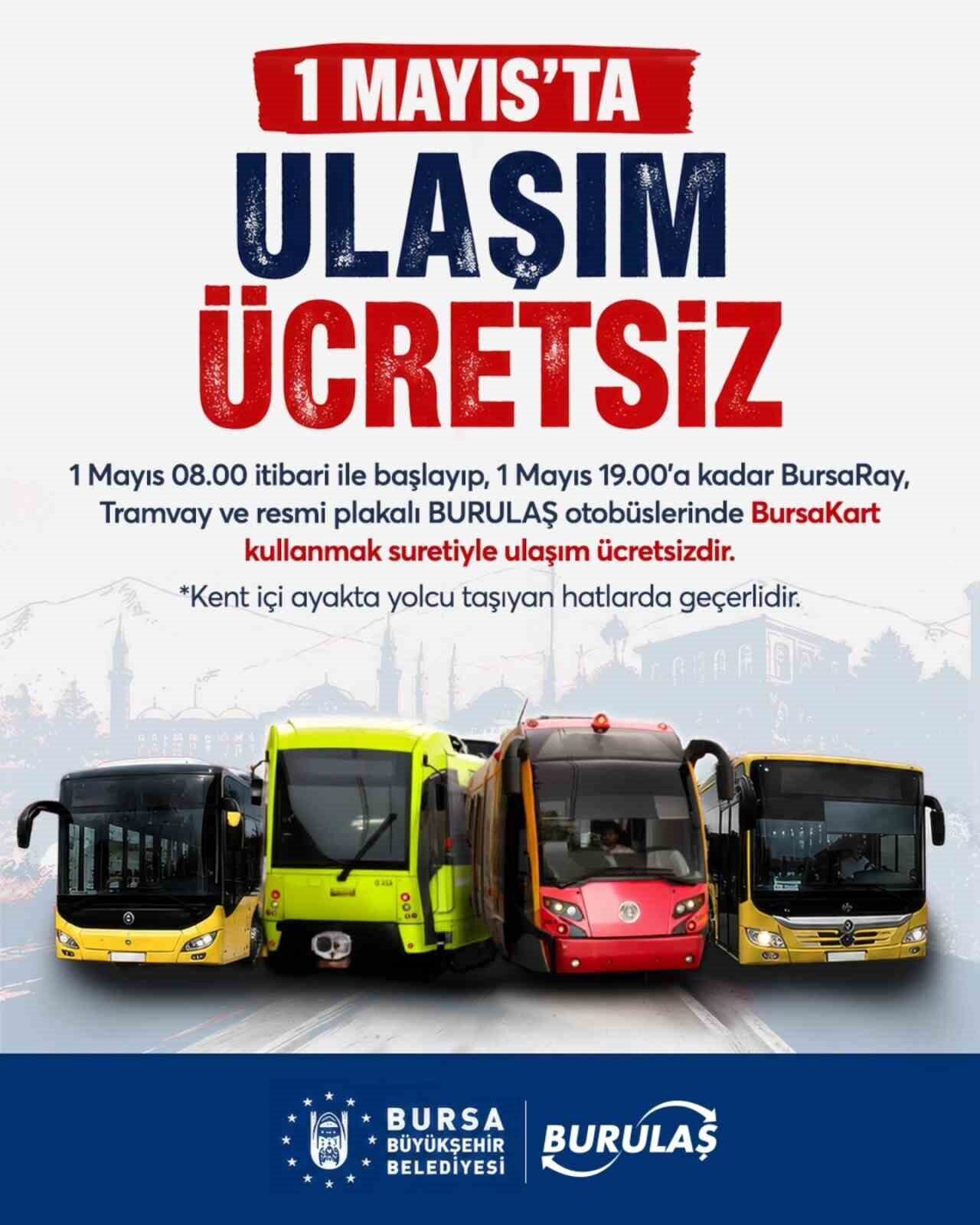 Bursa Büyükşehir Belediyesi, vatandaşların tören ve kutlamalara kolaylıkla ulaşabilmesi amacıyla