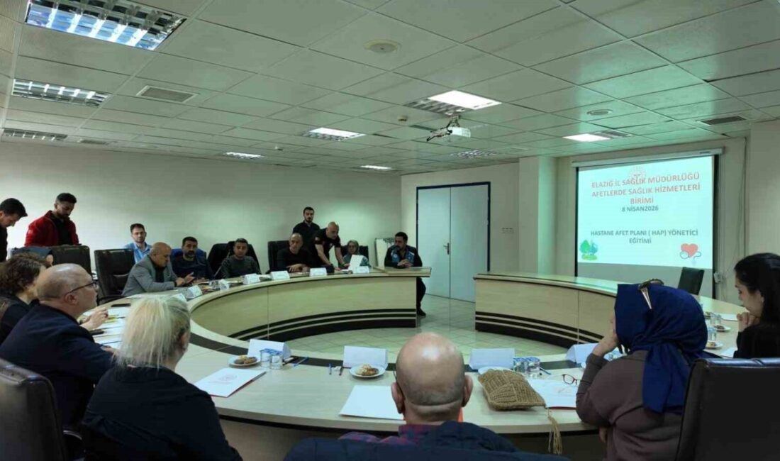 Elazığ’daki hastanelerde Hastane Afet Planı (HAP) Yönetici Eğitimi düzenlendi. Elazığ