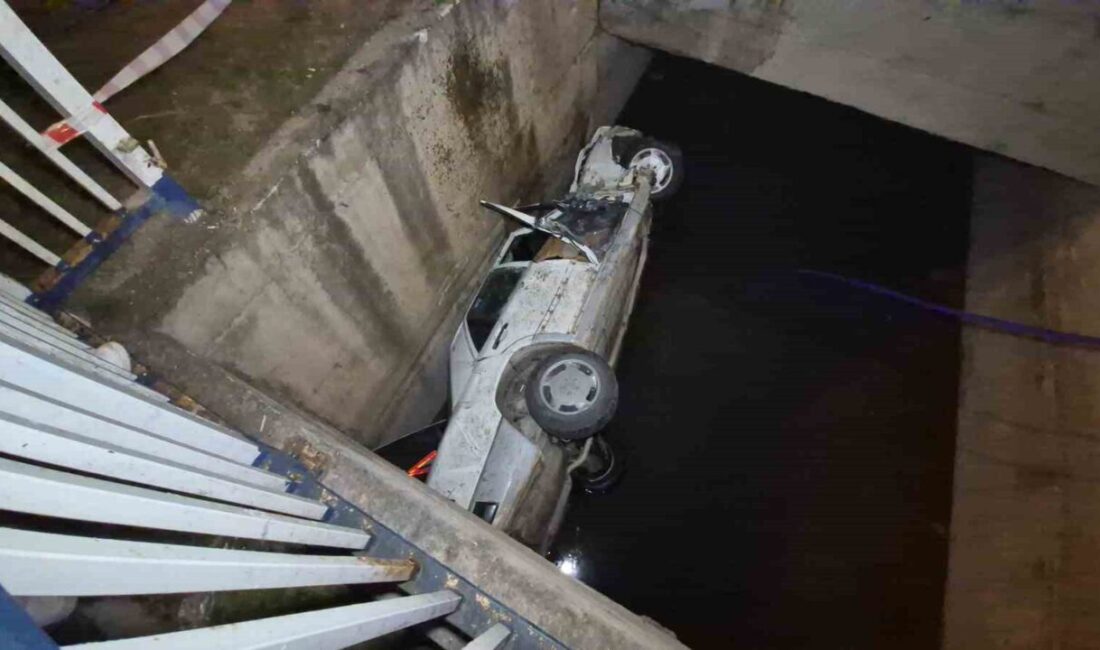 Eskişehir’de kontrolden çıkan otomobilin yaklaşık 5 metre yükseklikteki sulama kanalına