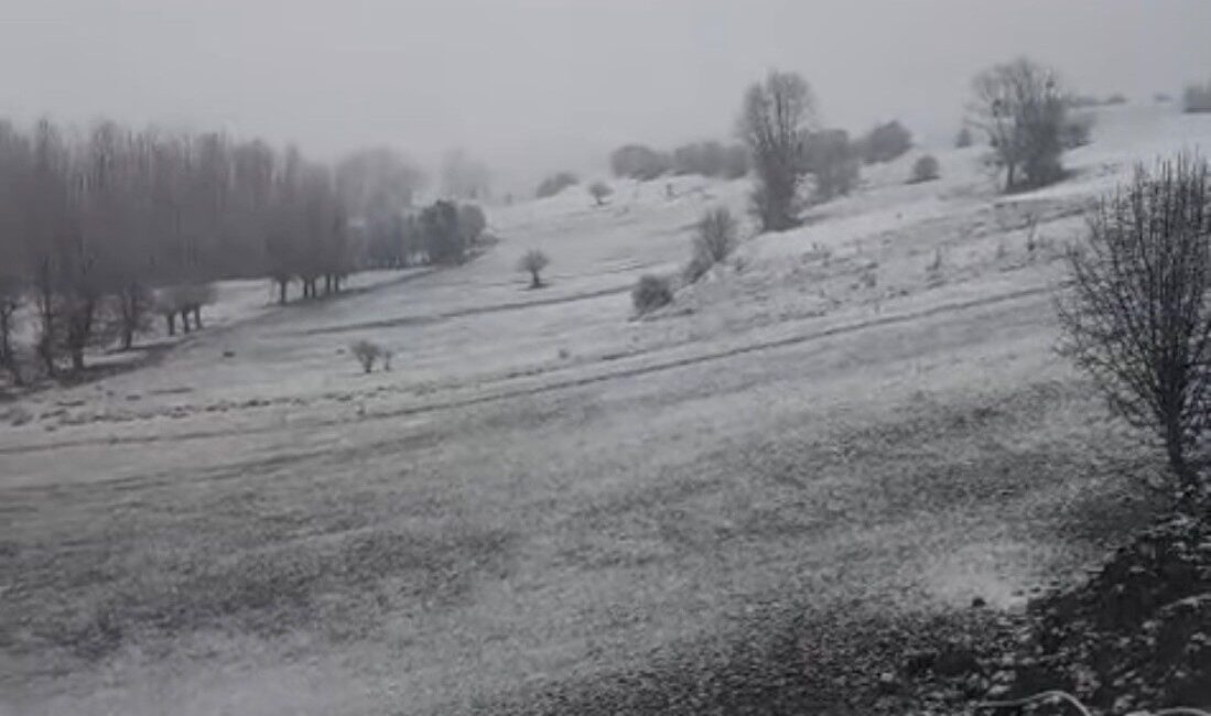 Konya’nın Halkapınar ilçesinde, nisan ayında etkili olan kar yağışı dikkat