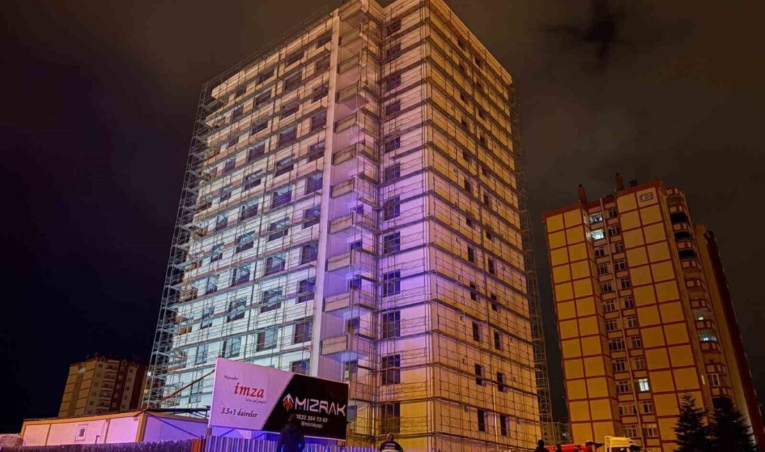 Kayseri’nin Melikgazi ilçesinde 14 katlı inşaatın çatısına çıkarak intihara kalkışan
