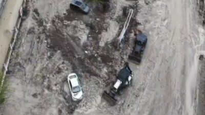 Osmaniye’nin Kadirli ilçesinde etkili olan sağanak yağışın ardından taşan Bülbül