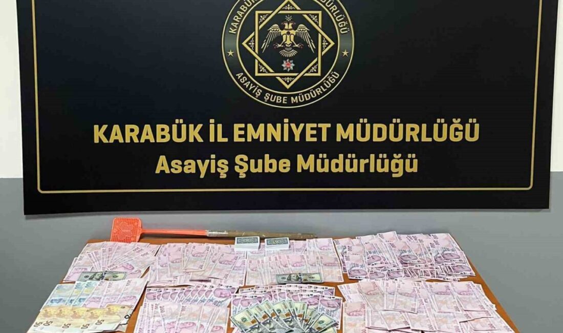 Karabük’te bir adrese düzenlenen operasyonda kumar oynadığı belirlenen 19 kişiye