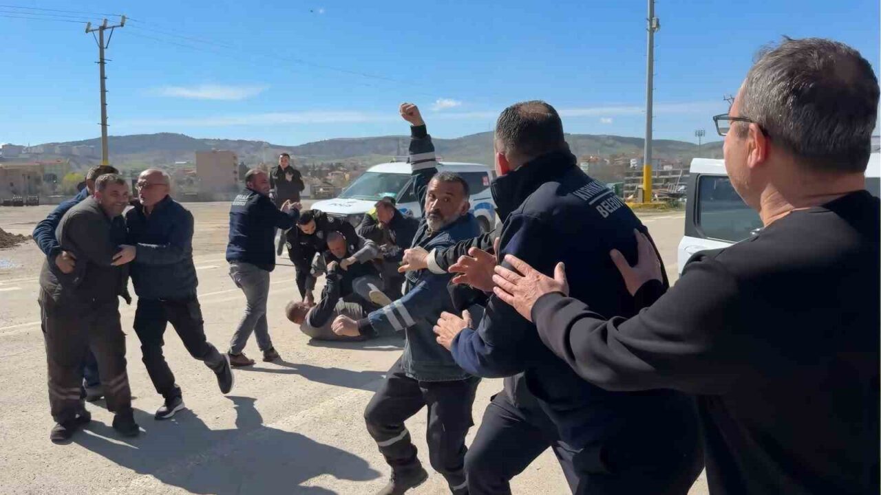 Kırıkkale Belediyesi personelinin kavga ettiği yönündeki ihbar üzerine olay yerine