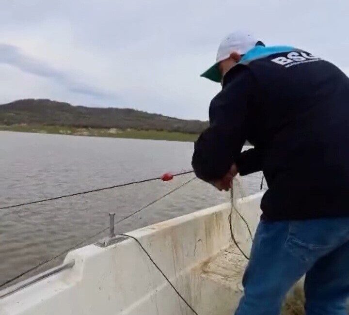 Kırklareli’nde Kayalı Barajı’nda yapılan denetimlerde 650 metre balık ağı ele