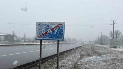 Afyonkarahisar’ın Çay ilçesinde lapa lapa yağan kar yağışı sonrası etraf