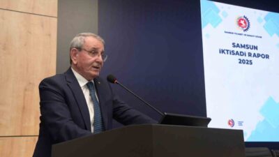 Meclis toplantısında konuşan Samsun Ticaret ve Sanayi Odası (TSO) Yönetim