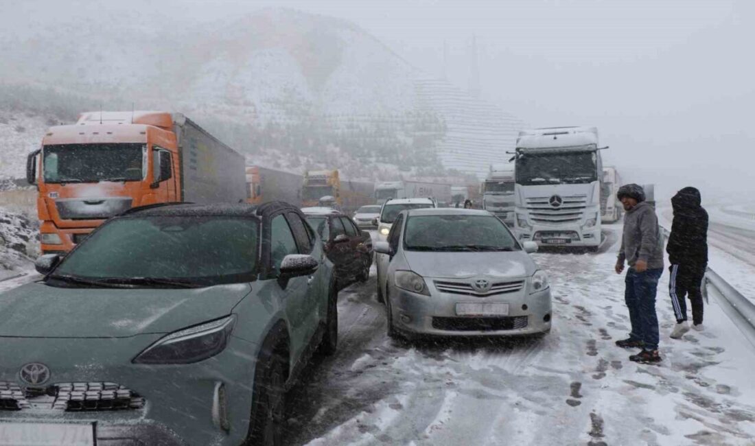 Erzincan’da etkili olan yağış, yüksek kesimlerde kara dönüştü. Erzincan-Sivas kara