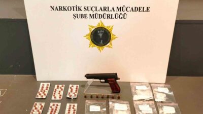 Samsun’un Atakum ilçesinde düzenlenen operasyonda ikametinde uyuşturucu madde ve ruhsatsız