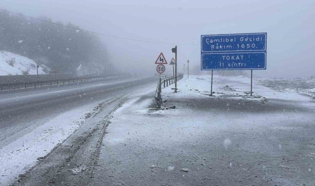 Sivas’ta yüksek kesimlerde etkili olan kar yağışı nedeniyle geçitler karla