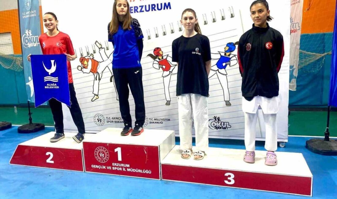 Aliağa Gençlik Merkezi Spor Kulübü sporcusu Merve Nisa Mızrak, Erzurum’da