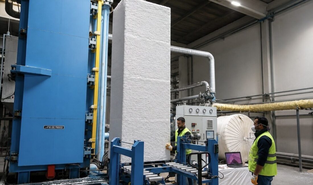 Ağrı’nın Doğubayazıt ilçesinde Ağrı Dağı eteklerinde faaliyet gösteren strafor fabrikası,