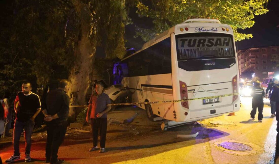 Hatay’ın Defne ilçesinde alkollü sürücünün kullandığı minibüs, karşı şeride geçerek