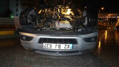 Kırıkkale’de kontrolden çıkarak takla atan otomobilin alkollü sürücüsü yaralandı. Kaza,
