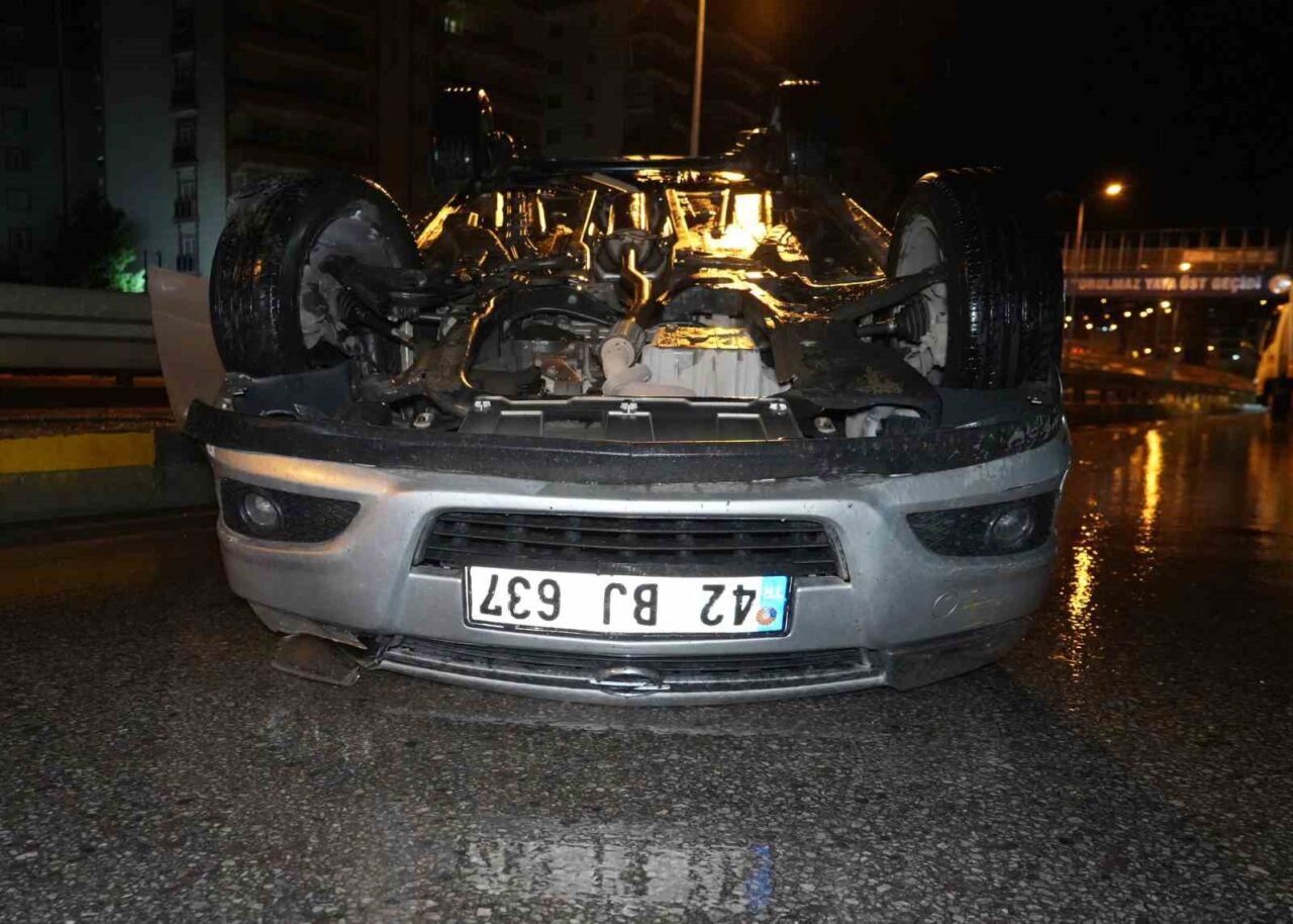 Kırıkkale’de kontrolden çıkarak takla atan otomobilin alkollü sürücüsü yaralandı. Kaza,