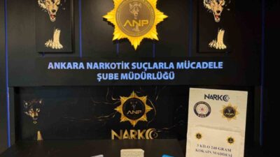 Ankara’nın Kahramankazan ilçesinde gerçekleştirilen operasyonda 3 kilo 240 gram kokain