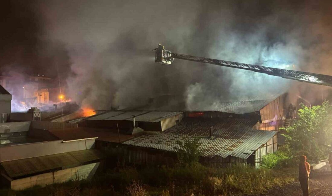 Arnavutköy’de gece saatlerinde ahşap kalıp üretim tesisinde yangın çıktı. Rüzgarın