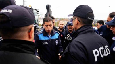 Haraççı Kavşağı’nda Arnavutköy Belediyesi’nin başlattığı peyzaj çalışması, İBB ekiplerinin müdahalesiyle